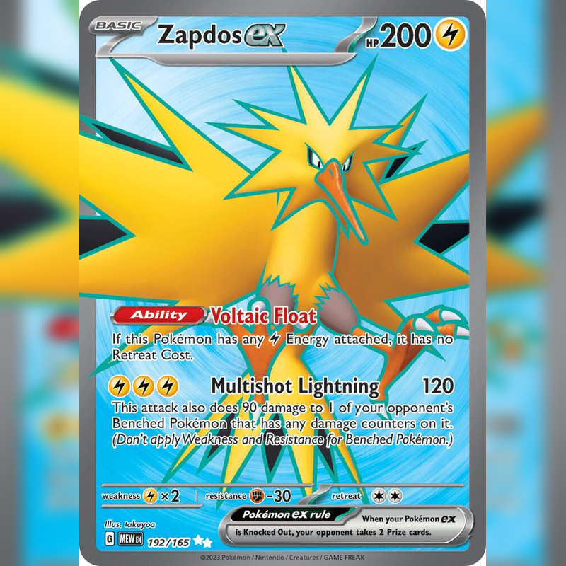 Zapdos ex - 192/165 - SV: Scarlet & Violet 151 (MEW)